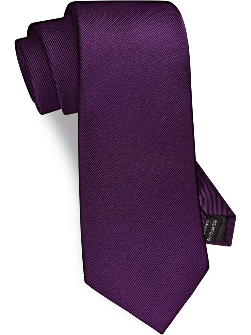 Men Dark Purple Solid Twill Textured Woven Silk Formal Necktie For Wedding Dress